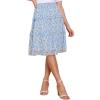 imageAllegra K Womens Summer Floral Chiffon Skirts Smocked Elastic Waist ALine Below Knee Length Ruffle Tiered SkirtBlue White