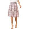 imageAllegra K Womens Summer Floral Chiffon Skirts Smocked Elastic Waist ALine Below Knee Length Ruffle Tiered SkirtPink