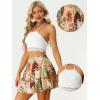 imageAllegra K 2 Piece Outfits for Womens Halter Lace Crop Top with Tropical Mini Skirt Set