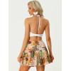 imageAllegra K 2 Piece Outfits for Womens Halter Lace Crop Top with Tropical Mini Skirt Set