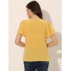 imageAllegra K Casual Peasant Blouse for Womens Smocked Square Neck Ruffle Sleeves Top
