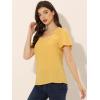 imageAllegra K Casual Peasant Blouse for Womens Smocked Square Neck Ruffle Sleeves Top