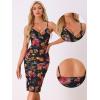 imageAllegra K Floral Cami Dress for Womens Ruched Mesh Side Slit Summer Bodycon Dresses
