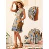 imageAllegra K Floral Dress for Womens Round Neck Ruffle Sleeveless Boho Dress