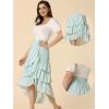 imageAllegra K Floral Maxi Skirts for Womens Elastic Waist Layered Ruffle High Low Hem Long Skirt