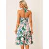 imageAllegra K Halter Neck Sundress for Womens St Patricks Day 2023 Smocked Backless Flowy Floral Tiered Dress