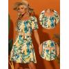 imageAllegra K Hawaiian Dresses for Womens 2023 Square Neck Tropical Floral ALine Summer Dress