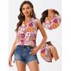 imageAllegra K Hawaiian Shirt for Womens Button Down Tropical Floral Summer Tops