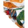 imageAllegra K Tropical Floral 2 Piece Outfits for Womens Ruffle Hem Cami Crop Top and Shorts Set