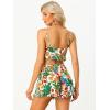 imageAllegra K Tropical Floral 2 Piece Outfits for Womens Ruffle Hem Cami Crop Top and Shorts Set