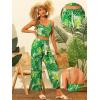 imageAllegra K Tropical Top and Pants Sets for Womens TwoPiece Beach Outfits