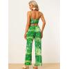 imageAllegra K Tropical Top and Pants Sets for Womens TwoPiece Beach Outfits