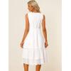 imageAllegra K V Neck Crochet Trim Dresses for Womens Sleeveless Beach Summer Tiered Dress