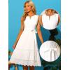 imageAllegra K V Neck Crochet Trim Dresses for Womens Sleeveless Beach Summer Tiered Dress
