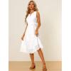 imageAllegra K V Neck Crochet Trim Dresses for Womens Sleeveless Beach Summer Tiered Dress