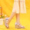 imageAllegra K Womens Floral Peep Toe Platform Pumps Wedge Sandals