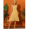 imageAllegra K Womens Floral Summer Dresses One Shoulder Sleeveless Ruffle Hem Flowy Smocked Boho Midi Dress
