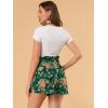 imageAllegra K Womens Summer Bow Tie High Waist Short Floral Paper Bag ShortsGreenfloral