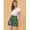 imageAllegra K Womens Summer Bow Tie High Waist Short Floral Paper Bag ShortsGreenfloral
