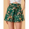 imageAllegra K Womens Summer Bow Tie High Waist Short Floral Paper Bag ShortsGreenfloral