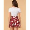 imageAllegra K Womens Summer Bow Tie High Waist Short Floral Paper Bag ShortsRedfloral