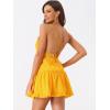 imageAllegra K Womens Summer Dress Beach Casual VNeck Sexy Backless Spaghetti Strap Mini Dresses