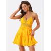 imageAllegra K Womens Summer Dress Beach Casual VNeck Sexy Backless Spaghetti Strap Mini Dresses