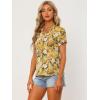 imageAllegra K Womens Summer Hawaiian Floral Blouse for Womens V Neck Short Sleeve Button Down Shirt