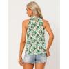 imageAllegra K Womens Tropical Floral Top Sleeveless Beach Halter Neck Blouse