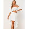 imageAllegra K Womens Two Piece Outfits Off Shoulder Crop Top and High Low Skirt Set