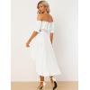 imageAllegra K Womens Two Piece Outfits Off Shoulder Crop Top and High Low Skirt Set