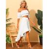 imageAllegra K Womens Two Piece Outfits Off Shoulder Crop Top and High Low Skirt Set