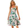 imageAllegra K Halter Neck Sundress for Womens St Patricks Day 2023 Smocked Backless Flowy Floral Tiered Dress