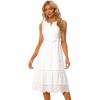 imageAllegra K V Neck Crochet Trim Dresses for Womens Sleeveless Beach Summer Tiered Dress
