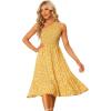 imageAllegra K Womens Floral Summer Dresses One Shoulder Sleeveless Ruffle Hem Flowy Smocked Boho Midi Dress
