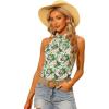 imageAllegra K Womens Tropical Floral Top Sleeveless Beach Halter Neck Blouse