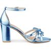 imageAllegra K Womens Bow Decor Ankle Strap Block Heels SandalsBlue