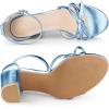 imageAllegra K Womens Bow Decor Ankle Strap Block Heels SandalsBlue