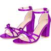 imageAllegra K Womens Bow Decor Ankle Strap Block Heels SandalsPurple