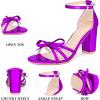 imageAllegra K Womens Bow Decor Ankle Strap Block Heels SandalsPurple