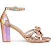 imageAllegra K Womens Bow Decor Ankle Strap Block Heels SandalsRose Gold