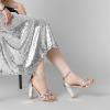 imageAllegra K Womens Bow Decor Ankle Strap Block Heels SandalsSilver
