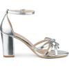 imageAllegra K Womens Bow Decor Ankle Strap Block Heels SandalsSilver