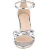 imageAllegra K Womens Bow Decor Ankle Strap Block Heels SandalsSilver
