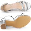 imageAllegra K Womens Bow Decor Ankle Strap Block Heels SandalsSilver
