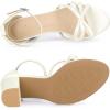 imageAllegra K Womens Bow Decor Ankle Strap Block Heels SandalsWhite