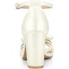 imageAllegra K Womens Bow Decor Ankle Strap Block Heels SandalsWhite