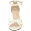 imageAllegra K Womens Bow Decor Ankle Strap Block Heels SandalsWhite