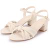 imageAllegra K Womens Bow Knot Chunky Heel Slingback Strap SandalsBeige