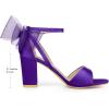 imageAllegra K Womens Bow Shoes Open Toe Chunky Heel SandalsGrape Purple